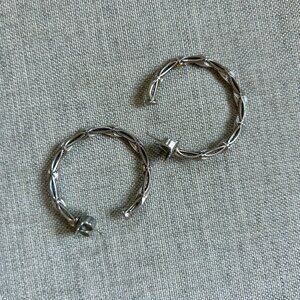 Signed TACORI Emblem Ivy Lane Sterling Silver 18k Gold Hoop Earrings Vintage